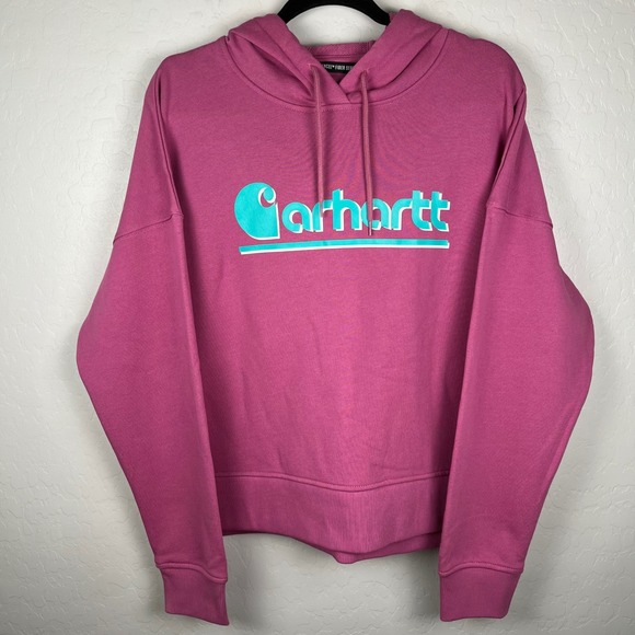 Carhartt Women's M Tencel Fiber Series Loose Fit Hoodie Sweatshirt Mauve Pink - Picture 1 of 8